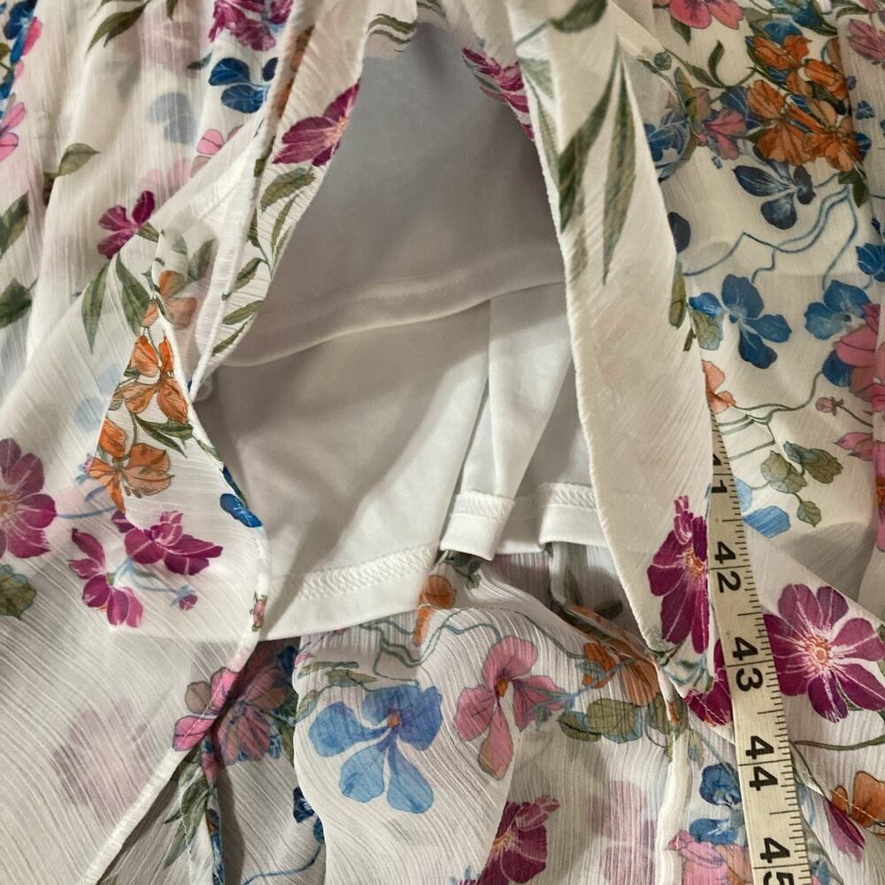 Calvin Klein Surplice Floral Print Dress Sz 6 Fairy Cottage Wedding Guest Easter - Picture 13 of 13